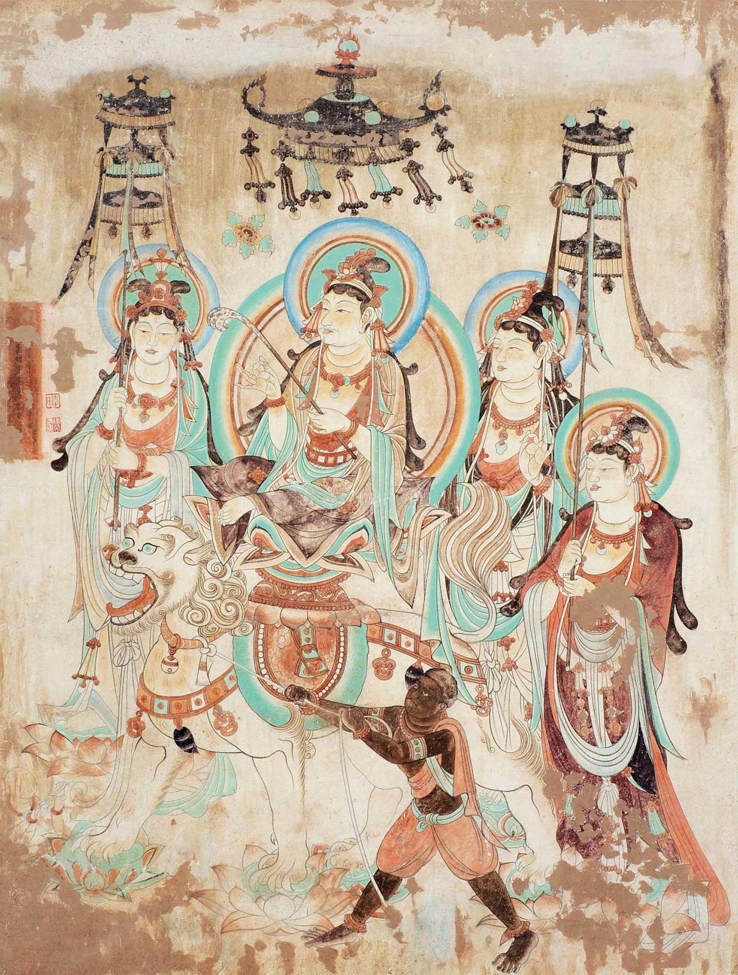 文殊菩萨圣诞配图 (2)——瞻禮世尊圖